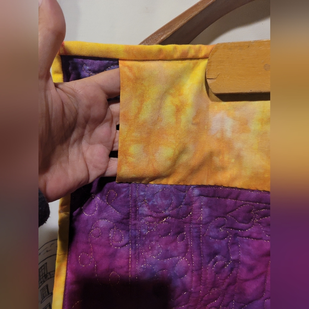 OOAK EUC 19 1/4 x 19 1/4 Colorful Wall Hanging Jewel Box Quilt Square By Artist - Picture 5 of 8